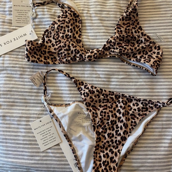 White Fox Boutique Other - White Fox Leopard Bikini Set Large